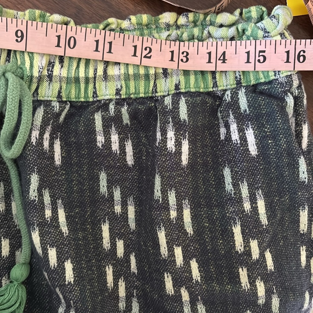 Aerie Jacquard High Waisted Short Green and Gray Drawstring Women’s Shorts XL - Picture 12 of 14